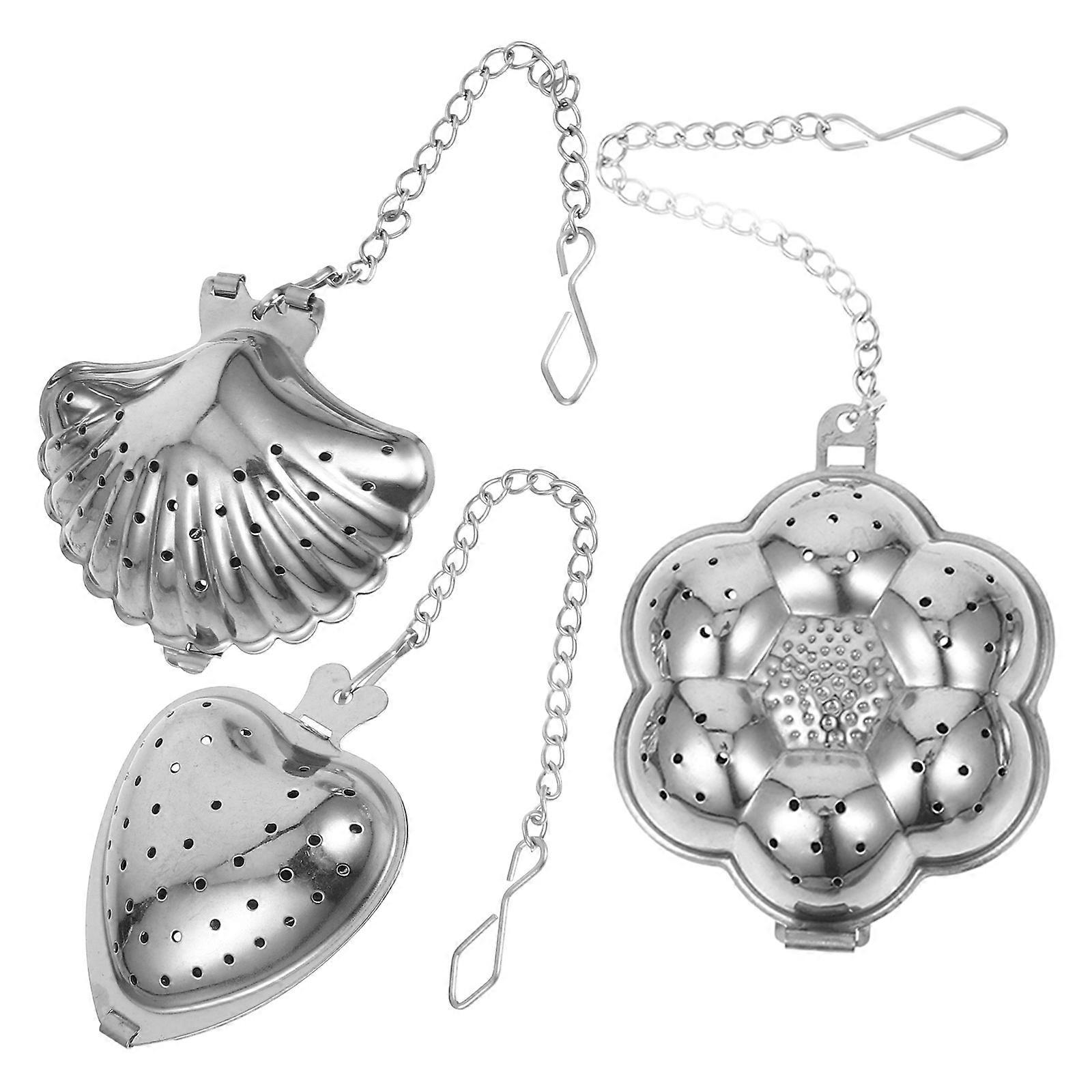 Loose Leaf Tea Infusers Stainless Steel Tea Filter Strainer For Office Use Seashell Design 3Pcs
