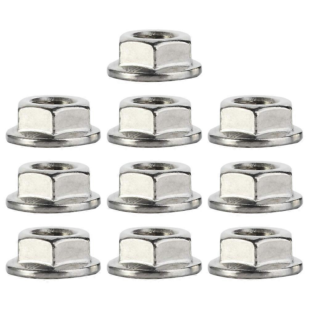 Stainless Steel Hexagonal Nut With Collar Rust Resistance Harsh Conditions Strength Enhancement 10Pcs