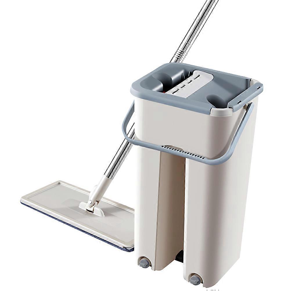 Floor Mop And Bucket Set Reusable Mop Daily Use Khaki 37x20 Cm Corner Cleaning 1 Set