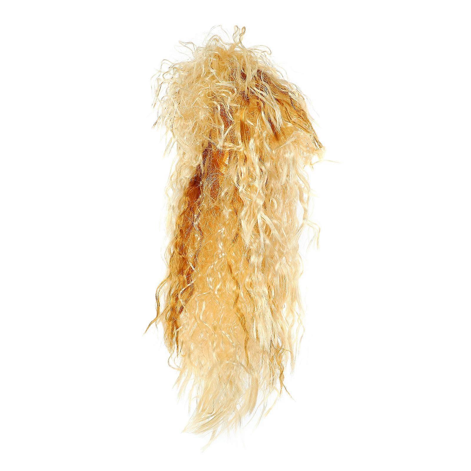 Curly Hair Wigs Mens Costume Wigs 80s Rocker Style Holiday Parties Golden 1Pcs