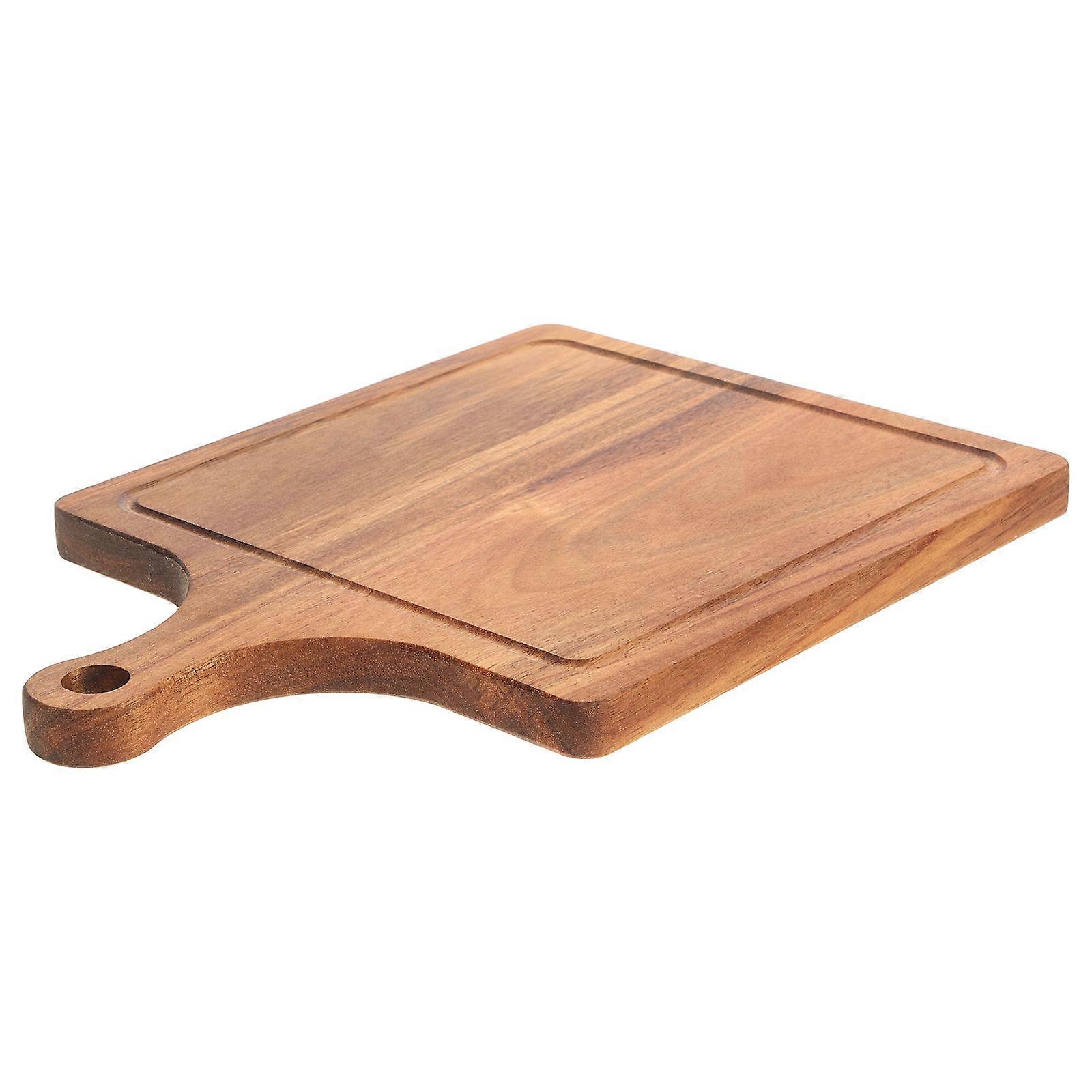 Wood Pizza Tray With Grip Handle Small Size 29.00X20.00X1.50CM Cutting 1Pack