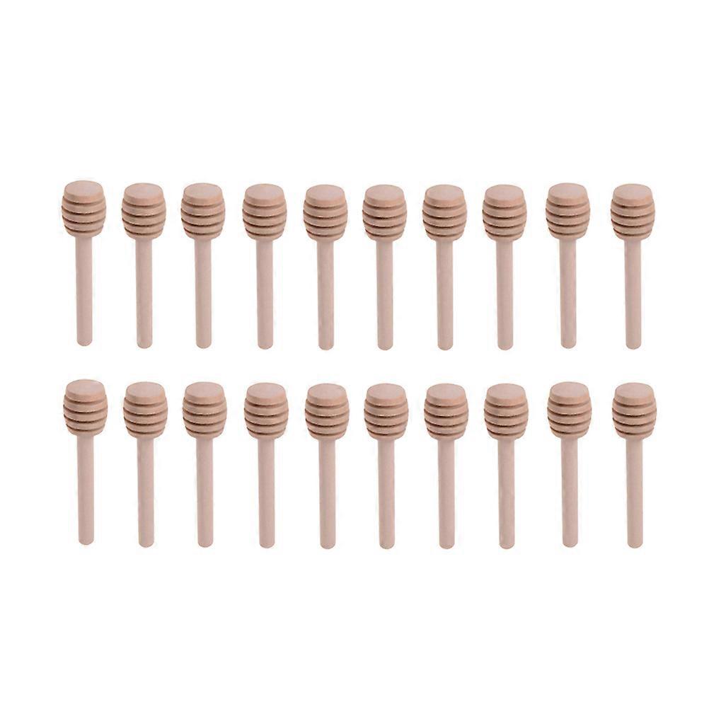 Accessories Wood Honey Dipper for Daily Use Light Brown 8cm Mixing Sticks 20Set