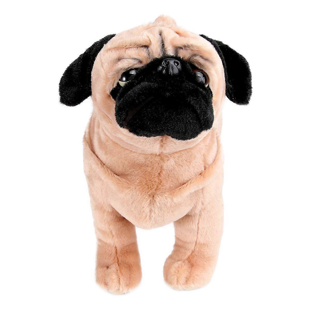 Adorable Mini Plush Pug Stuffed Animal Ornament for Home Office – Furry Educational Plaything for Imaginative Play