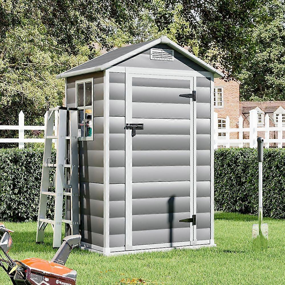 Garden Plastic Storage Shed with Lockable Hinged Door