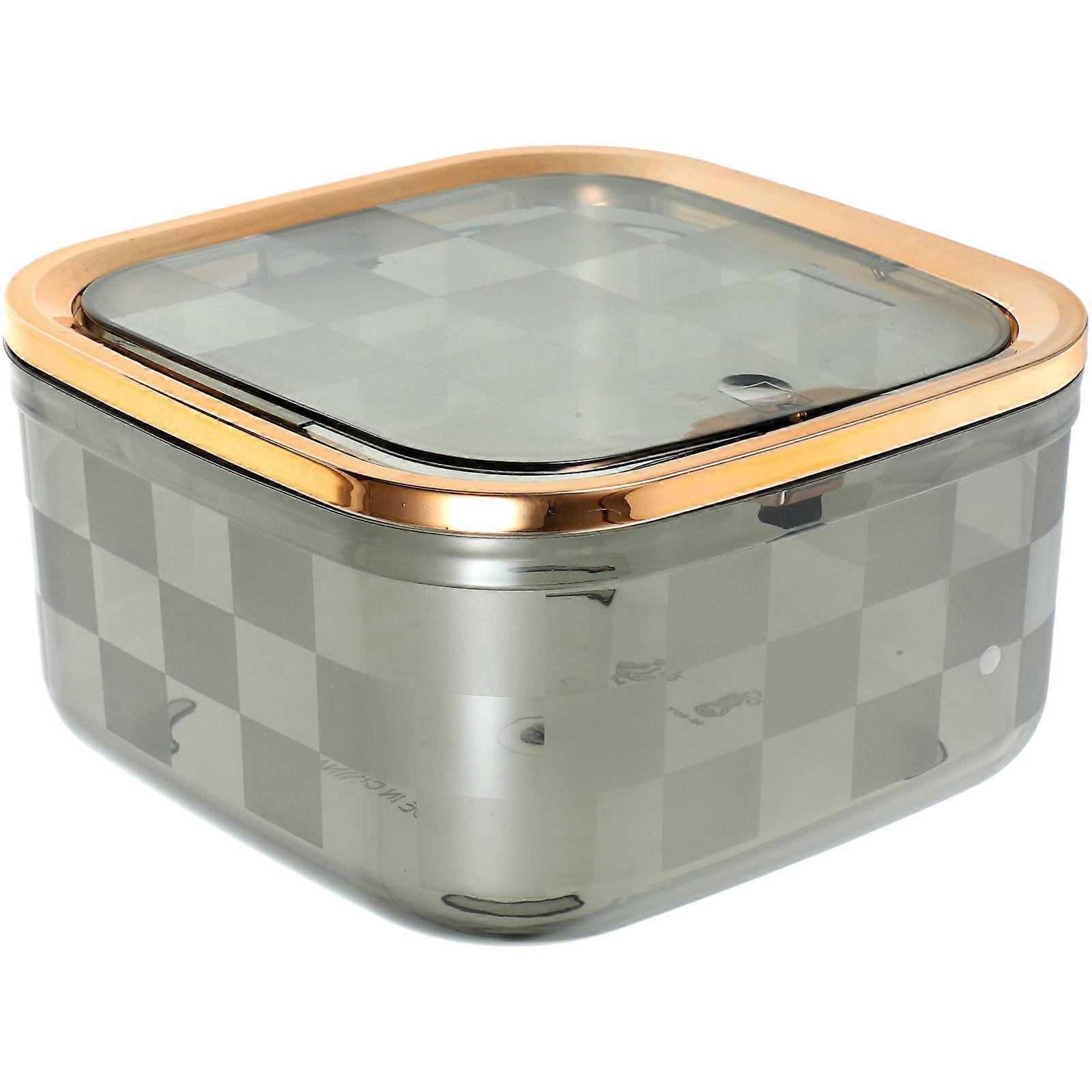 Trash Bin For Bedroom Desktop Trash Can Modern Makeup Table Press To Open Lid 1Pcs