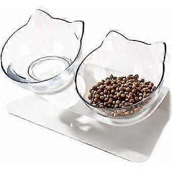 Orthopedic Anti-Vomiting Pet Bowl - Tilted Platform Double Bowl Cat Feeder for Cats and Small Dogs