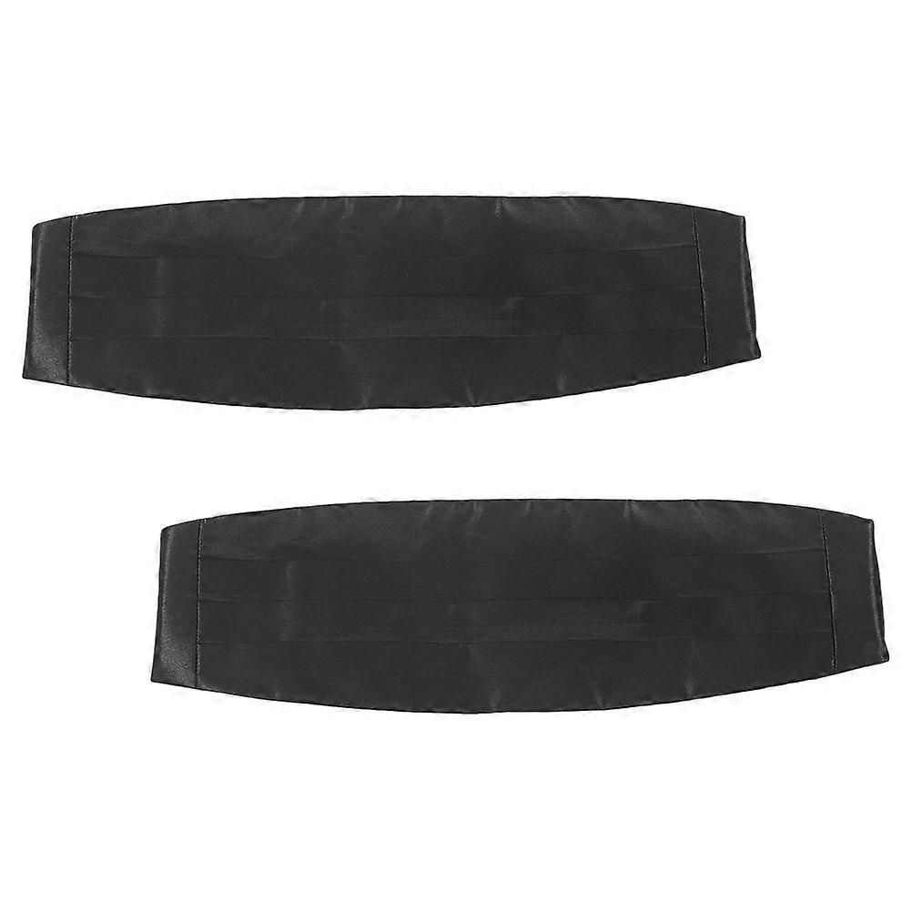 Mens Tuxedo Accessories Solid Color Adjustable Waistband Satin For Wedding Party Events 2Pcs