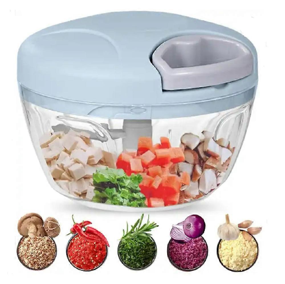 Manual Food Chopper with Pull Cord for Garlic, Onion, Vegetables, Fruits, Nuts
