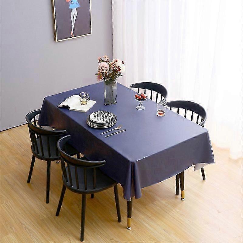 Solid Color Table Cloth, Water and Oil Resistant Rectangular Pvc Table Cloth-54 X 108 inches-Vinyl Table Cloth, Used for Dining Table, Buffet Party an
