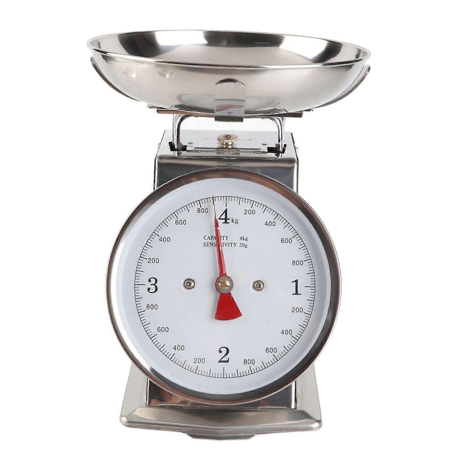 Precision mechanical scale made of stainless steel with removable bowl for cooking and baking