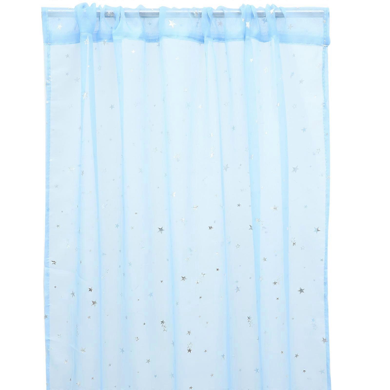 Window Curtain Stars Pattern Gauze Bistro Breathable Decorative Polyester 1Set