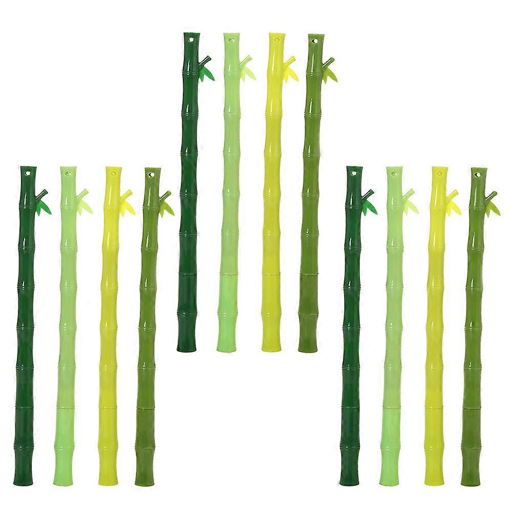 Decorative Pens Simulation Bamboo-joint Decor No Ink Leakage 12Pcs