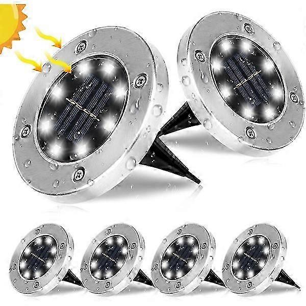 [6-Pack] Solar Ground Lights with 8 LEDs