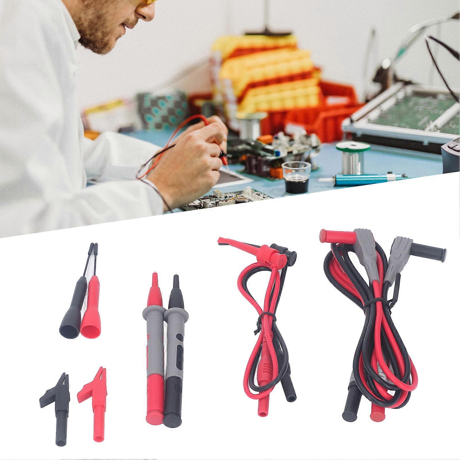 10Pcs Multimeter Test Cable Crocodile Clip Needle Probe Connecting Cable Test Hook 1000V 10A 