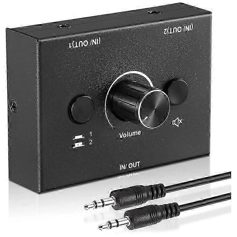 3.5mm Audio Switcher, 2 Input 1 Output/1 Input 2 Output Audio Splitter Switcher, Audio Switcher Box