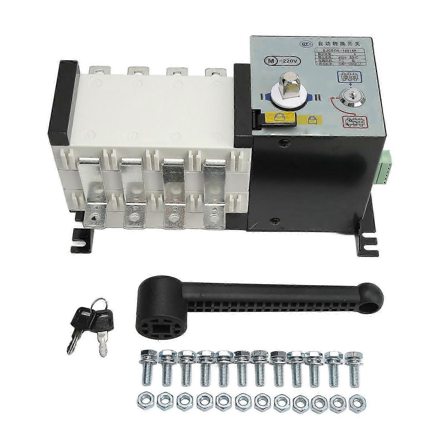 Dual Power Automatic Transfer Switch Generator Changeover Tool PC Intelligent Isolation 2 in 1 Out 4P 160A AC400V