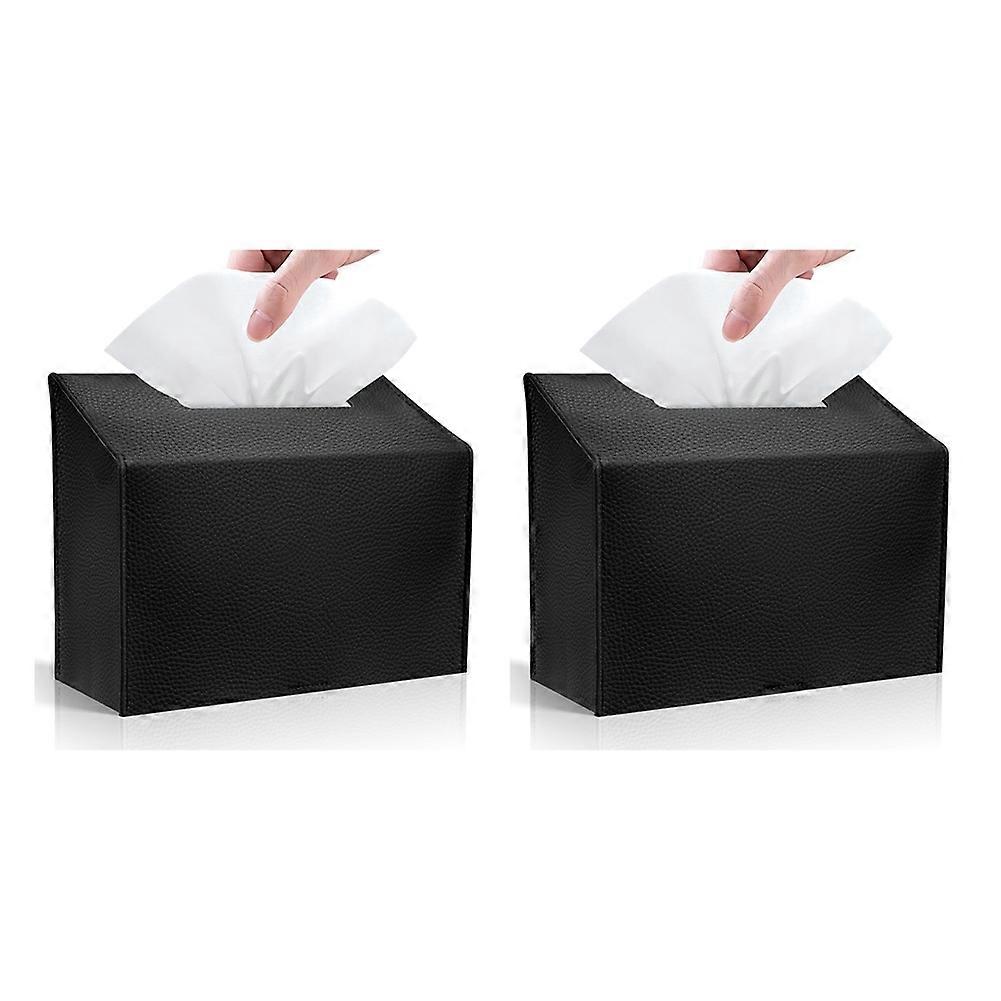 Tissue Box Cover Holder Compatible with Paper Hand Towels,Leather Paper Towel Dispenser for Tabletop,Bathroom,Car,Office