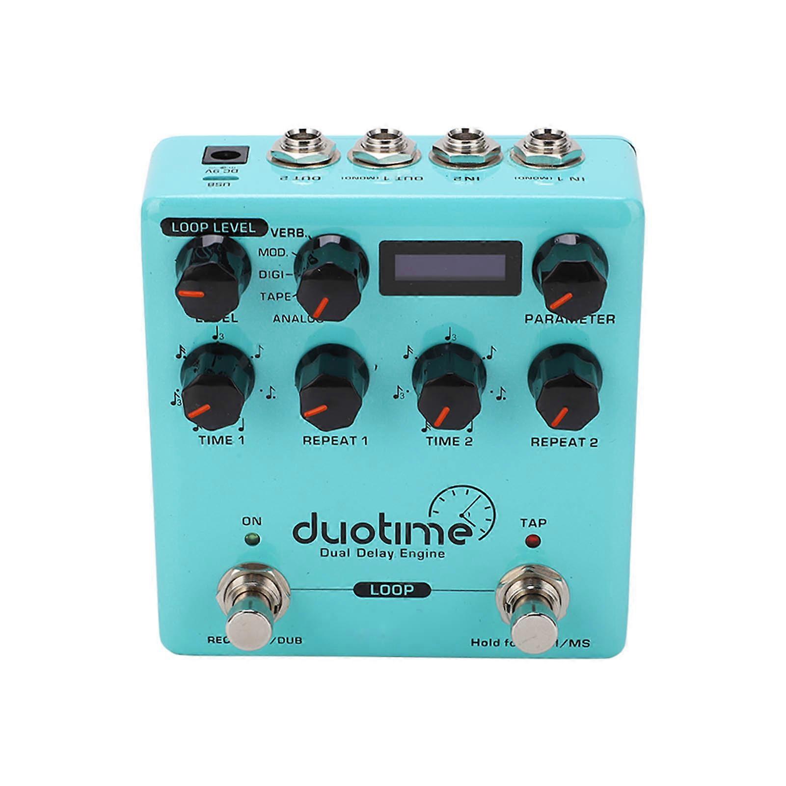 Dual Delay Engine Effekt-E-Gitarre Multi-Mode-Delays-Pedal mit 40-Sekunden-Stereo-Loop