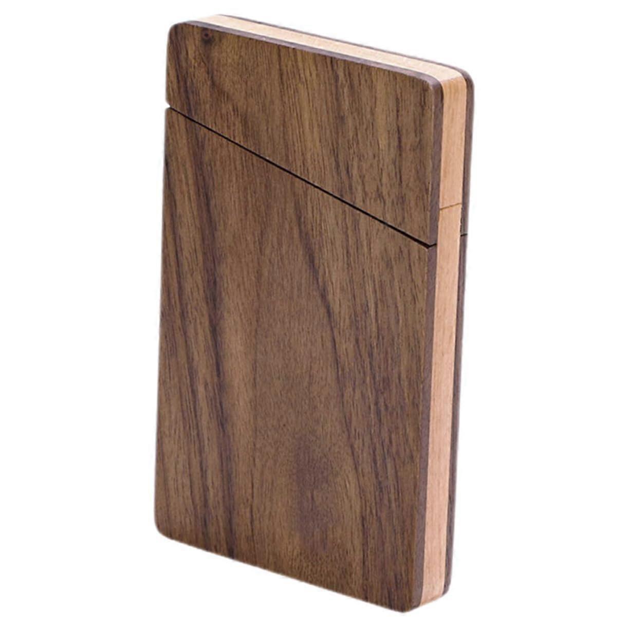 Compact Walnut Wood Business Card Holder Card Holder for Men and Women for Business Partners Elegant Design Ultra
