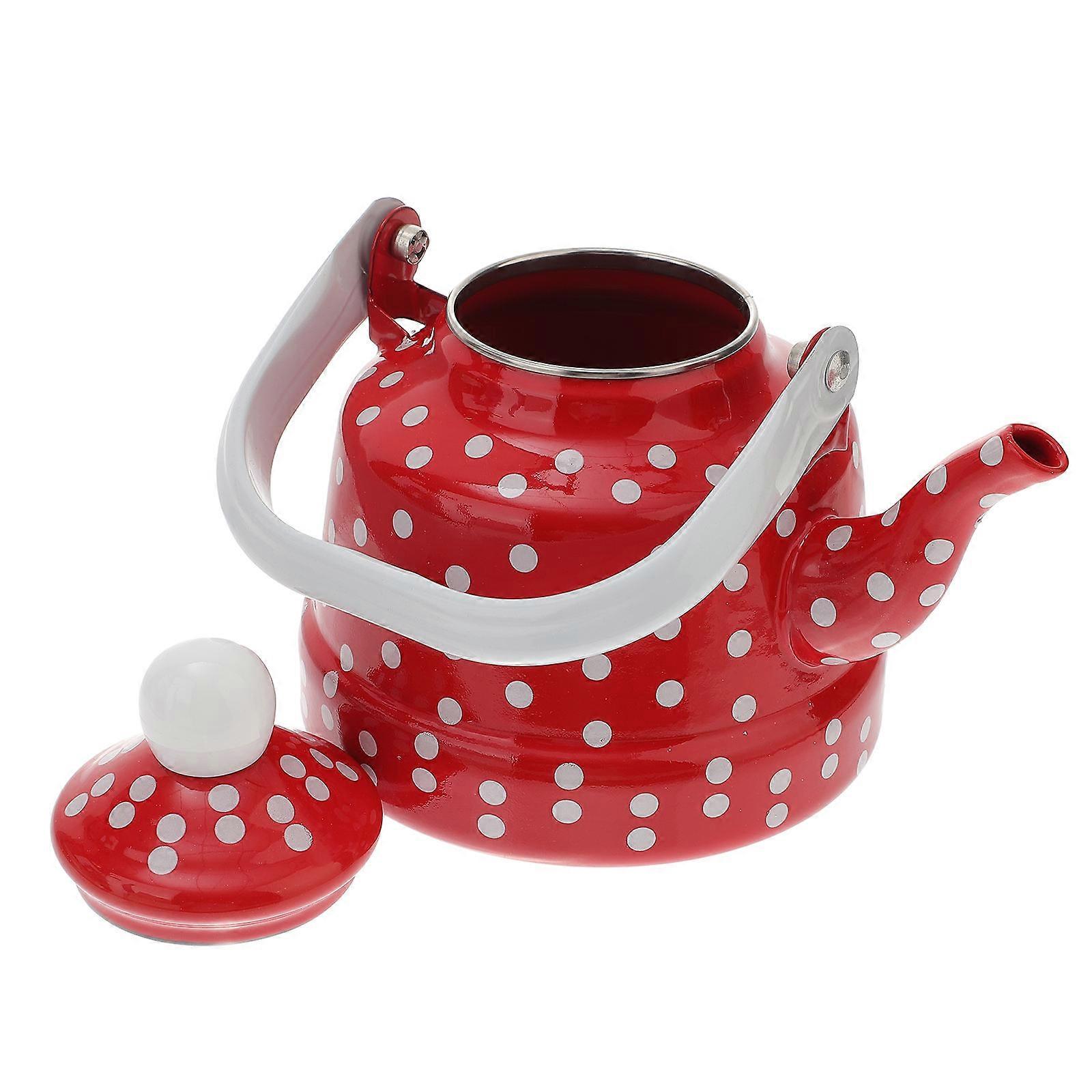 Enamel Tea Kettle Tea Pot: 1.1 Quart Tea Kettle Stovetop Porcelain Teapot Kettle Tea Kettle For Stove Top With Handle For Stovetop Hot Water Boiler