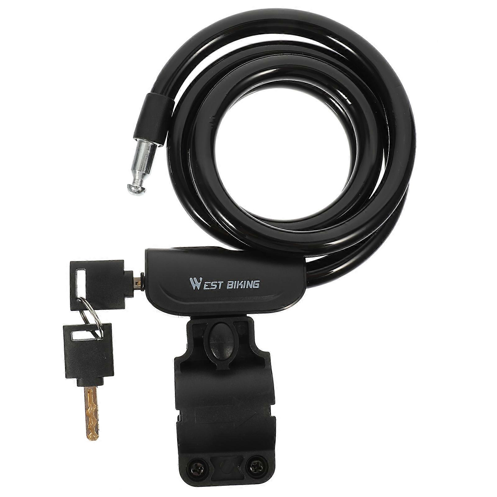 Anti-Theft Bike Lock Waterproof Cable Black Bicycle 1Set