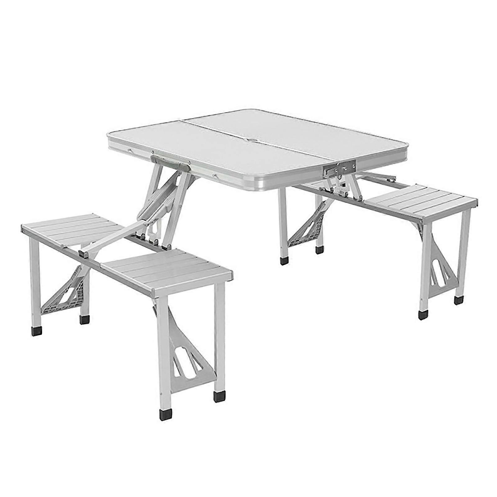 Compact 4-Seat Aluminum Folding Table for Camping & Beach Outings