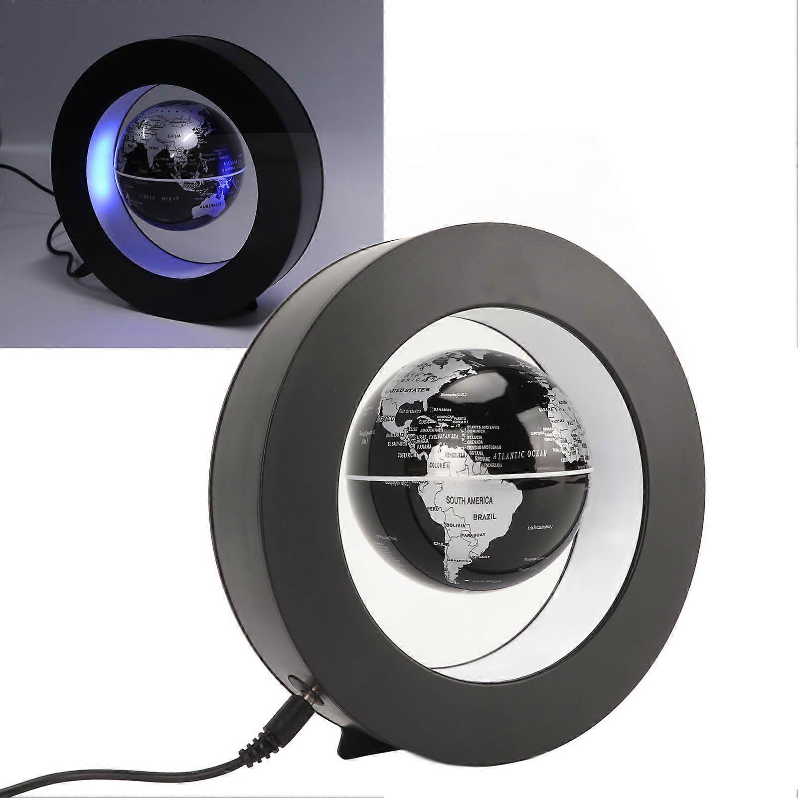 Magnetic Levitation Globe Built in LED Light Magnetic Floating Globe World Map Ornament for Office Desk Home UK Plug 100‑240V 