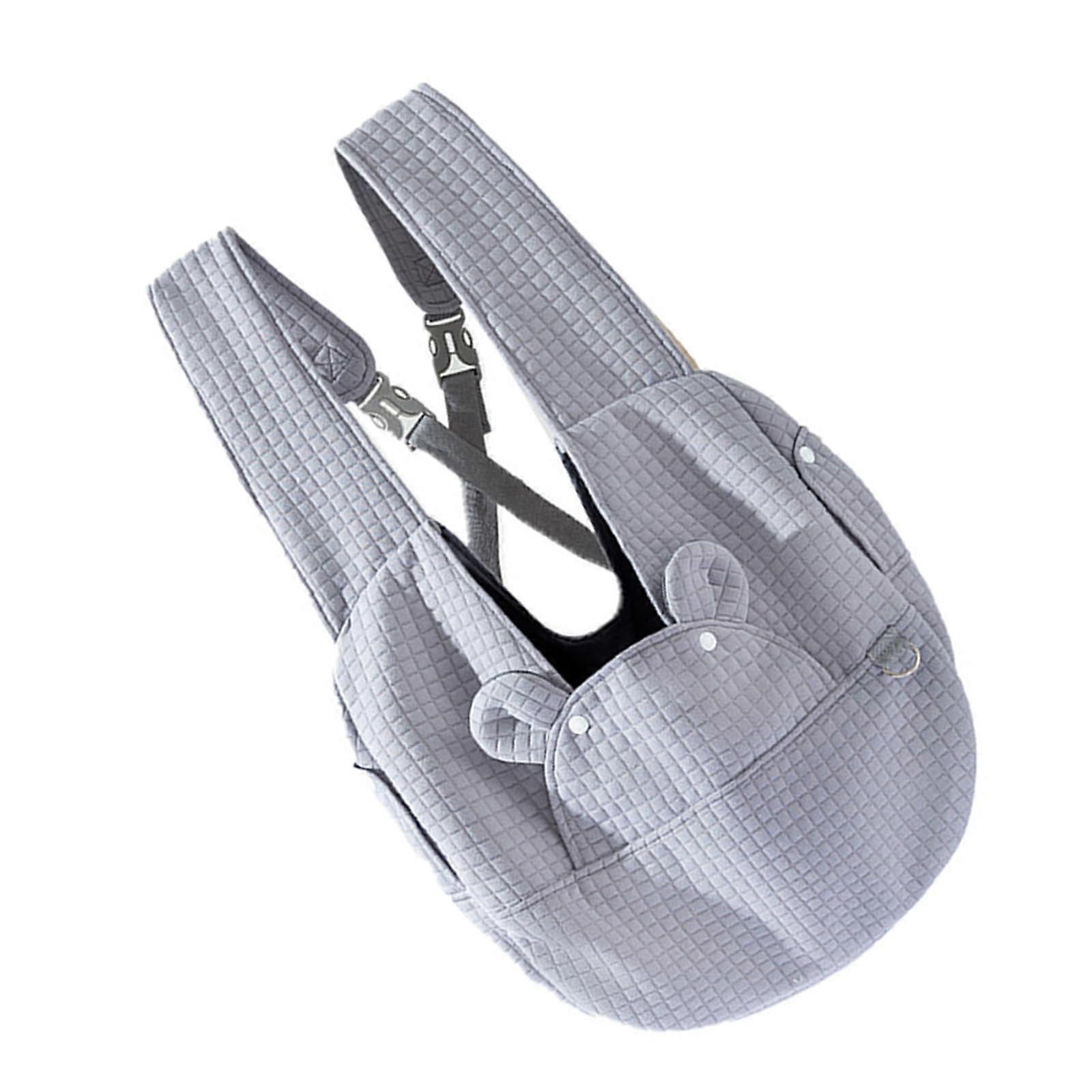 Pet carrier bag, soft, large capacity, breathable, portable shoulder bag gray