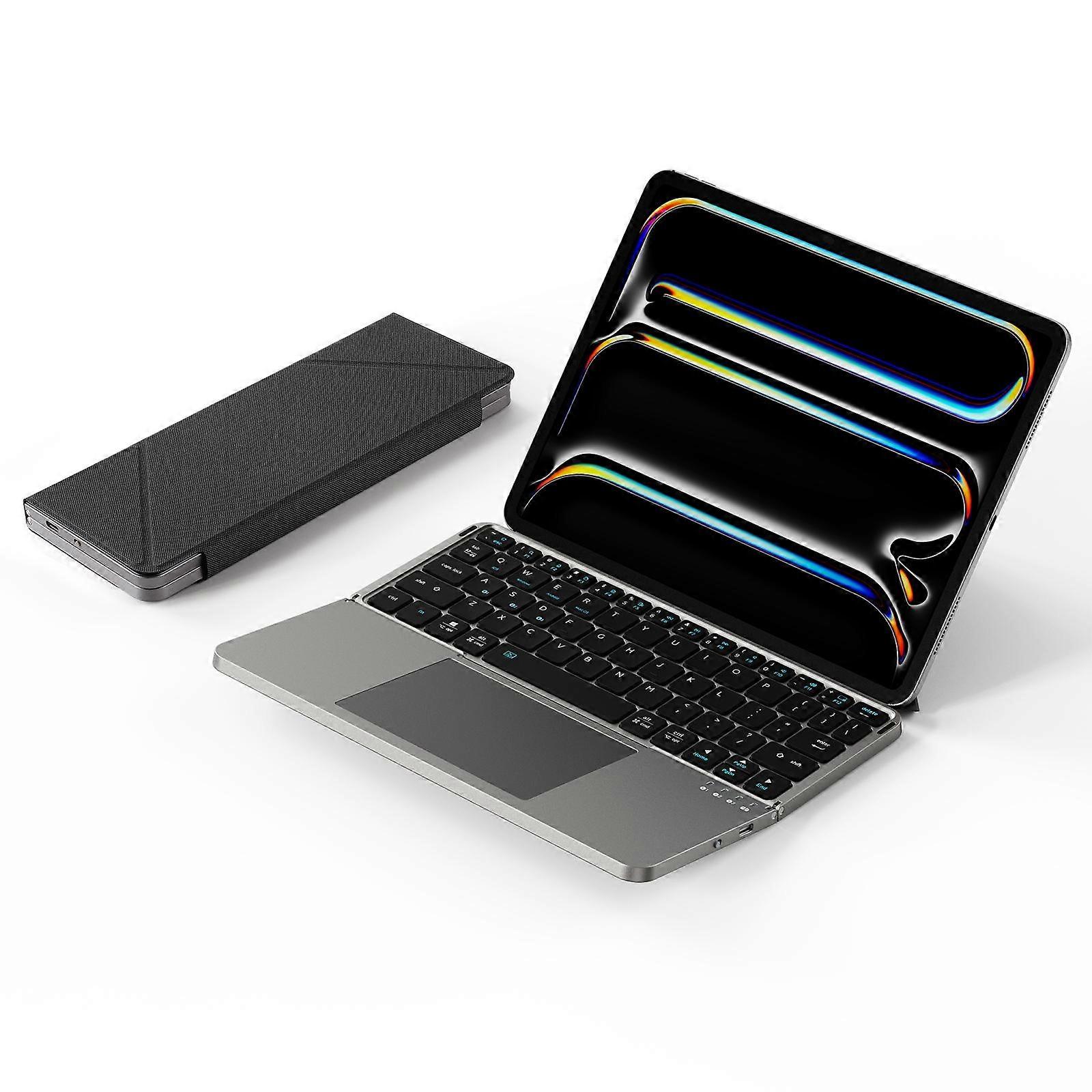 DUX DUCIS OK Fold Series Two-fold Touch Wireless Bluetooth Keyboard Tablet Leather Case