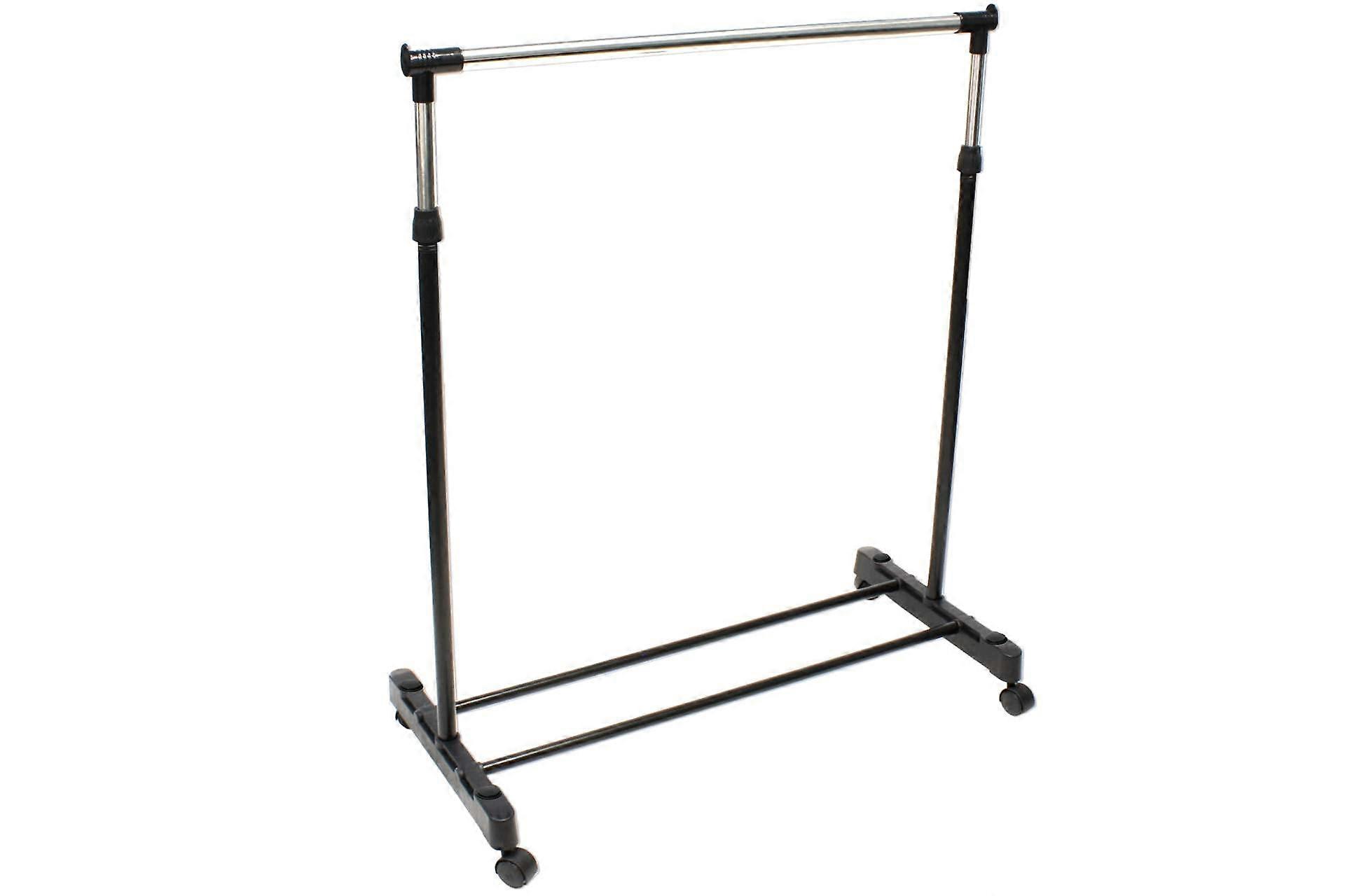 Moveable Clothes Rail on 4 Wheels with Telescopic Rod and Shoe Rack'