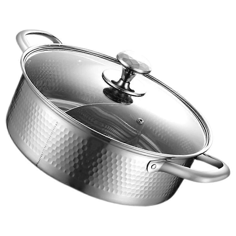 Stainless Steel Pot Double Handle Hotpot Pot Thickened Design Even Heat Distribution Home Cooking 1Set