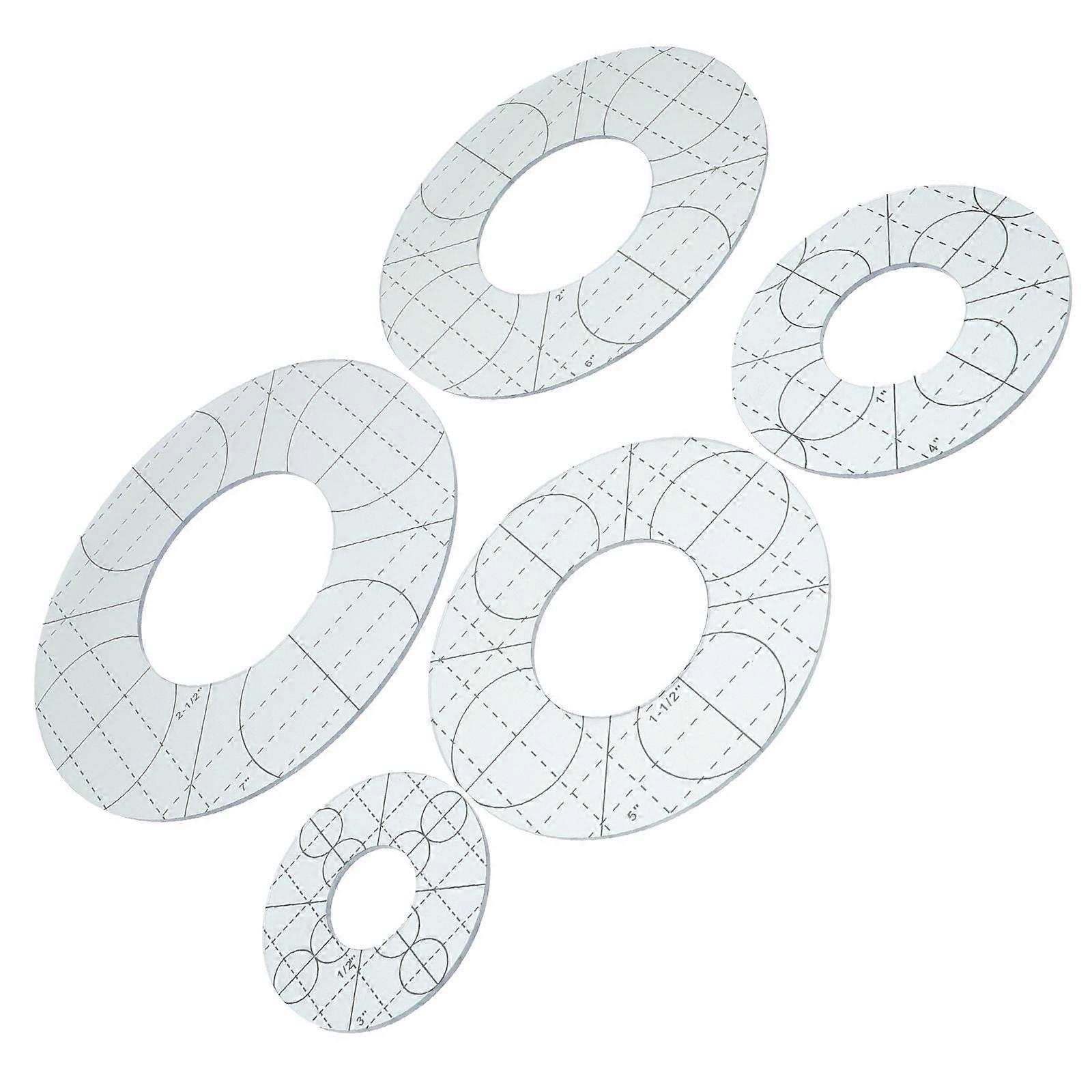 5 Piece Acrylic Patchwork Ruler Set for Quilting, Sewing & Craft Projects – Smooth Edges, Safe Handling, Precision Templates for Home and Tailor Shop