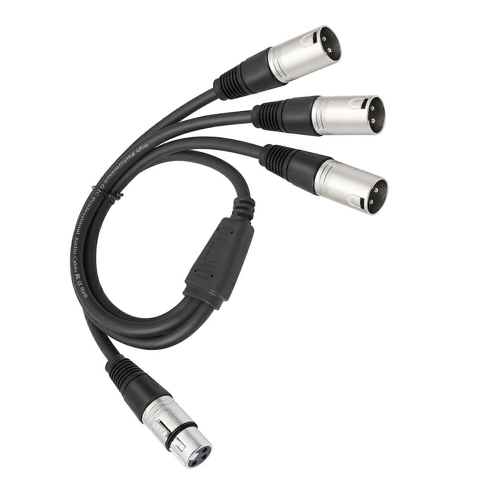 Alloy 3Pin Auditory Splitter Cable 3 Output Durability For Studio Equipment And Live Sound Systems Multicolor