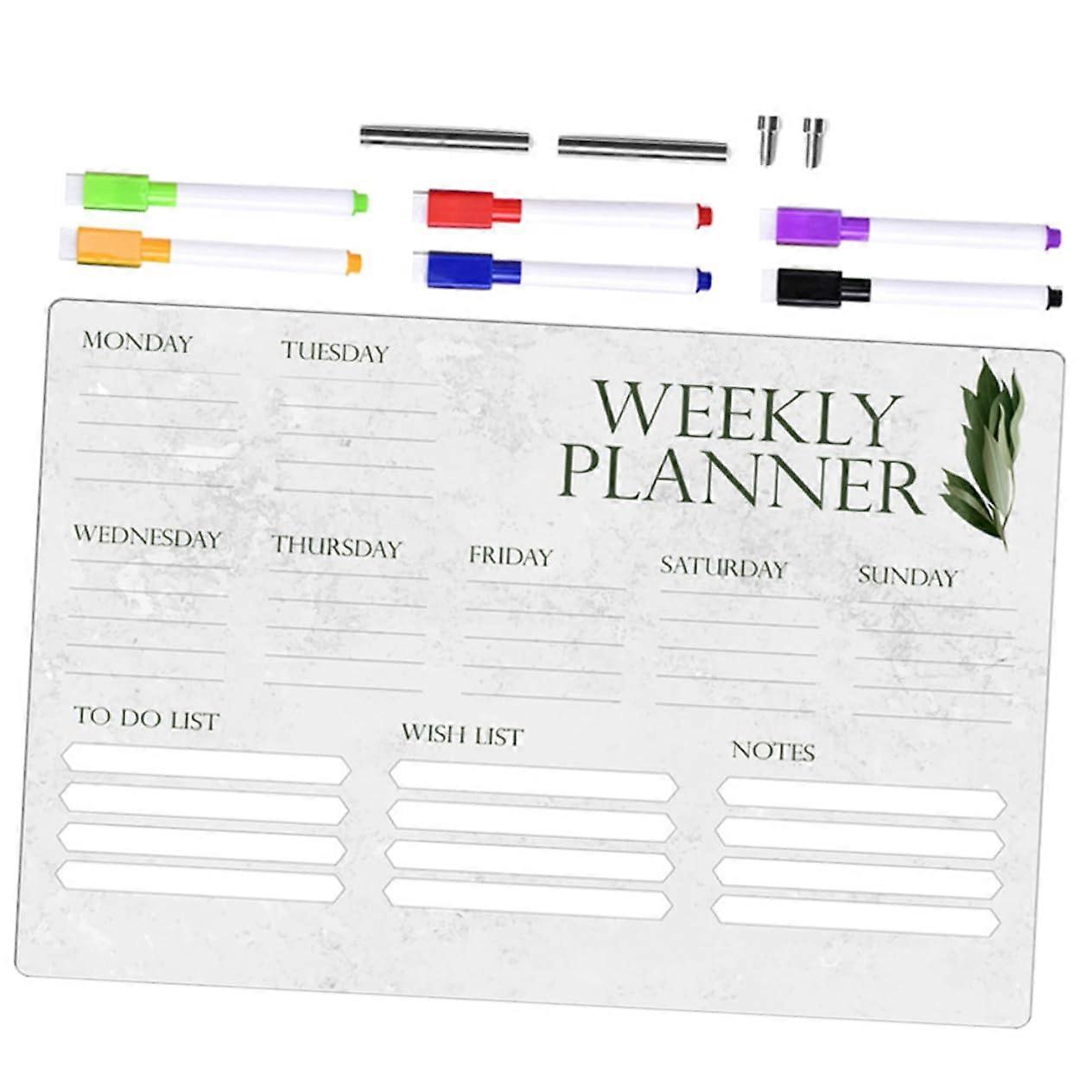 Acrylic Writing Board Stand Large Whiteboard Organizer Memo Notice Board Dry Erase Calendar Planner Bookshelf 36x24 Inches