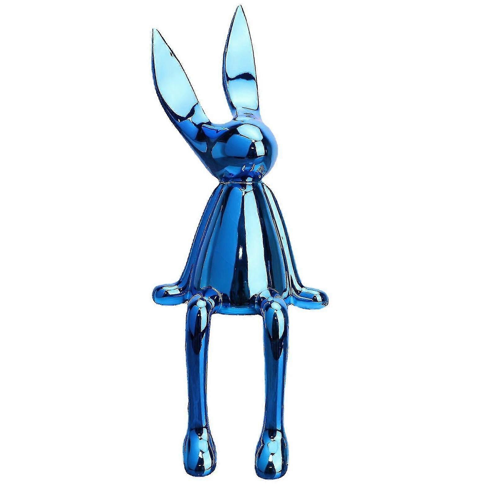 Sitting Resin Bunny Figurine for Shelf or Living Room