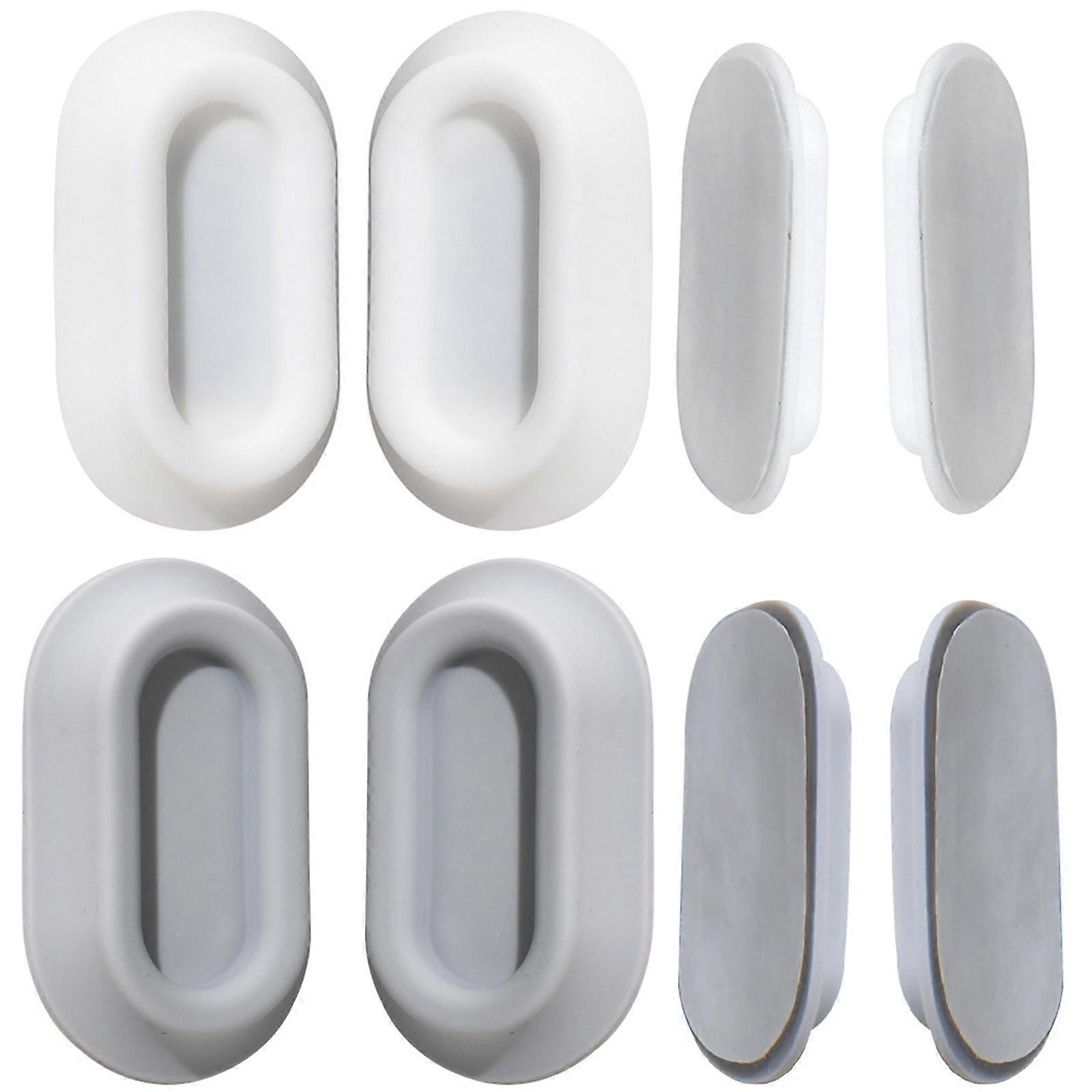 Scratch Resistant Multi Purpose Magnetic Wall Mount Remote Control Storage Durable Silicone Adhesive Organizers  2 white 2 gray