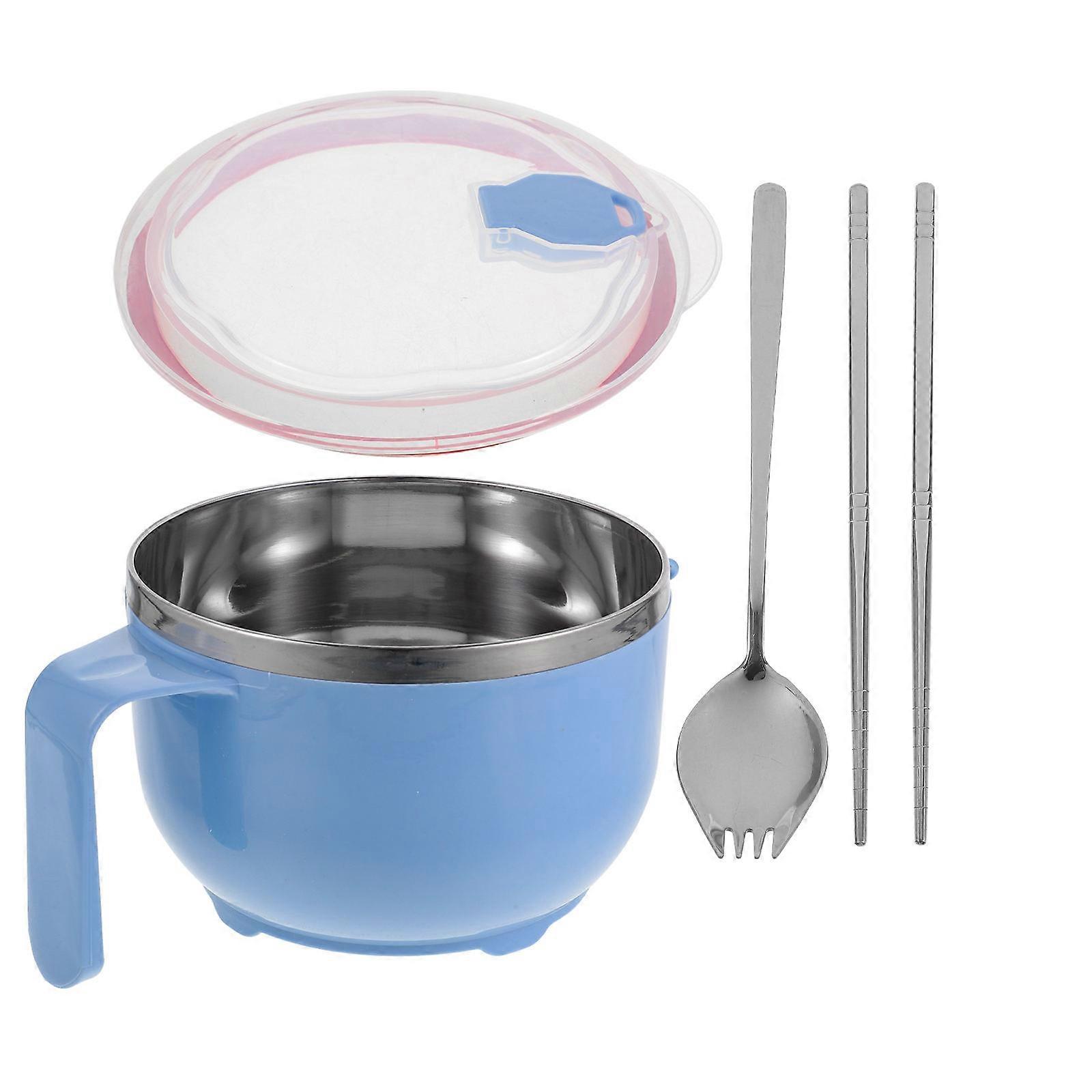 Soup Bowls With Lids Round Container Students Meal Time 18.50X15.50X11.50Cm Food Storage 1Set