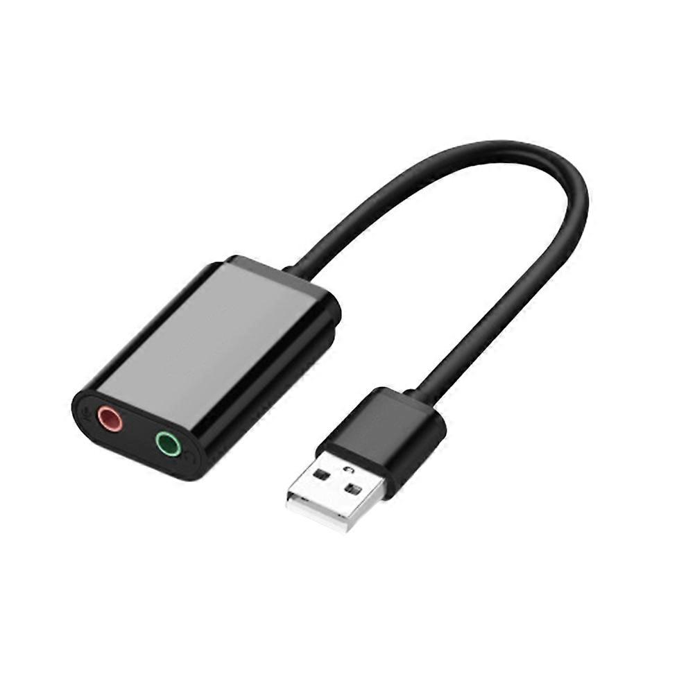 Sound Card Adapter Usb2.0 Independent For Computer Noise Reduction Black 1Pack