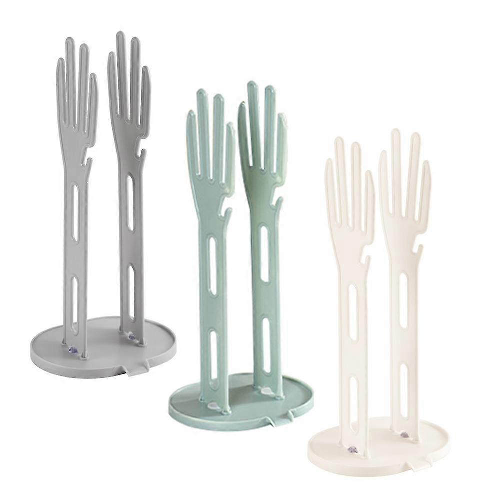 3pcs Kitchen Glove Holder with Drip Tray Multipurpose Dishwashing Gloves Storage Rack for Wall or Cabinet Mount Space Saving Kitchen Organizer
