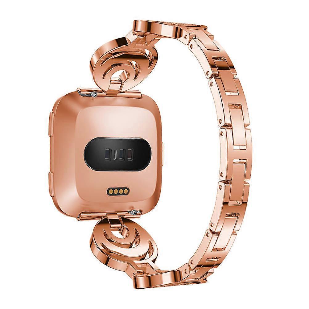 Golden Stainless Steel Watch Strap with Adjustable Length for Smart Watch Fits Multiple Models 2
