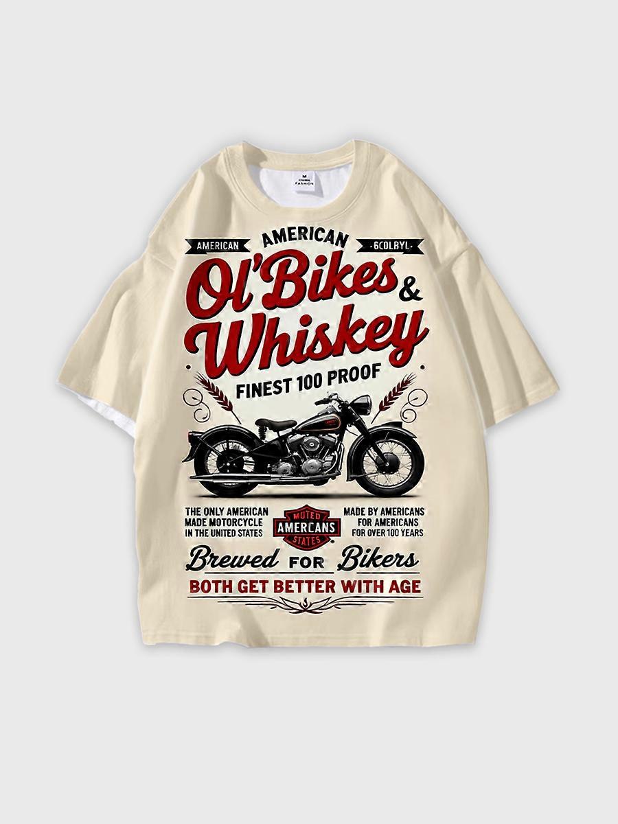 T-shirt round neck Pattern loose short sleeve E371