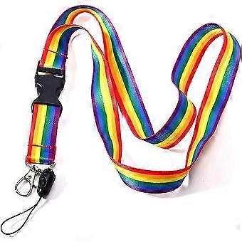 Lanyard ID Badge Halter Regenbogen Lanyard Schlüsselanhänger für Schlüssel Handyhalter