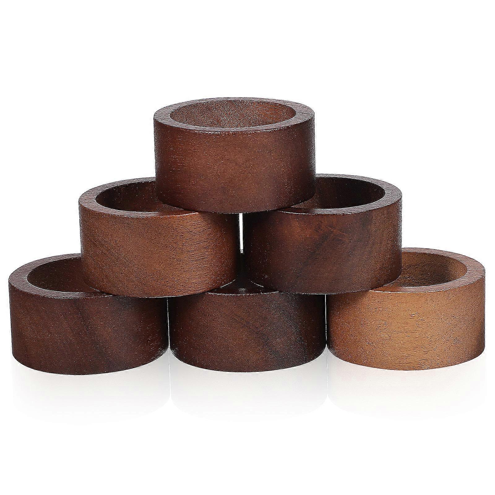 Simple And Elegant Napkin Holders Made From Wood For Cloth Napkins Perfect For Parties With 6Pcs Sturdy Napkin Holding