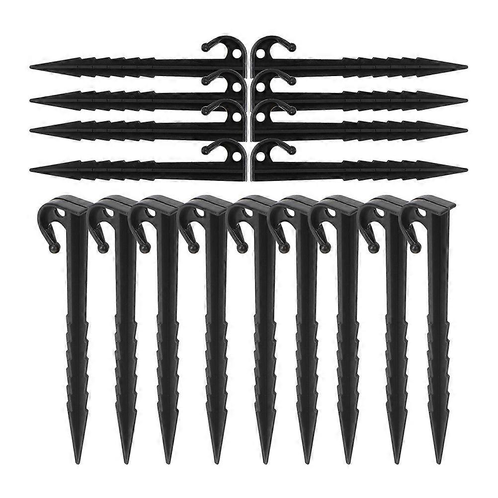 Heavy Duty Plastic Tent Stakes for Outdoor Use Black Color with Strong Holding Pieces