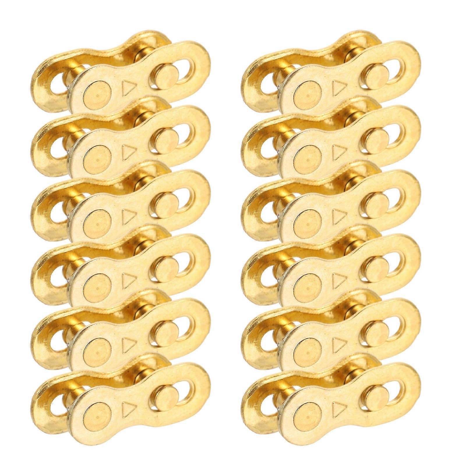 24Pcs Bike Chain Joints Steel Connectors for Mountain Bike Golden Smooth Surface Practical Durable