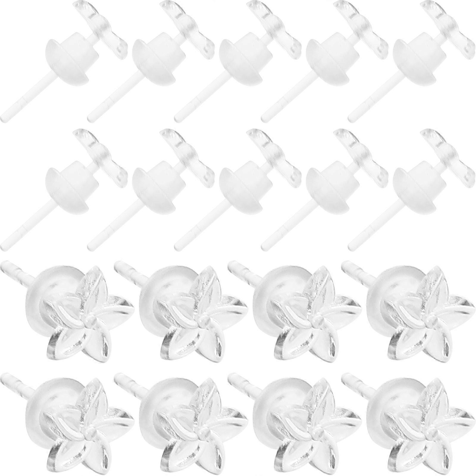 Transparent Resin Earring Backing Stoppers for Women Lightweight and Durable 50 Sets