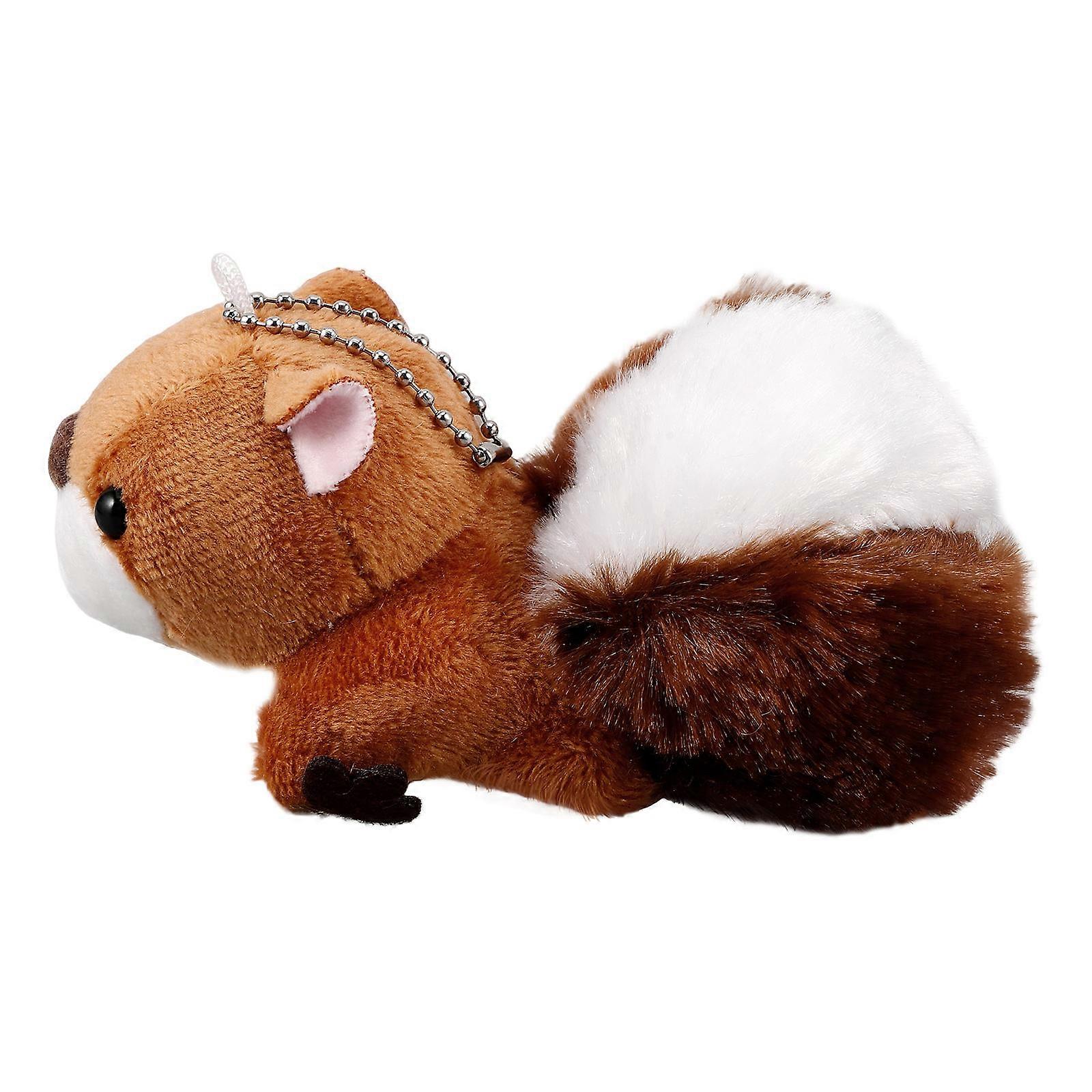Plush Squirrel Shaped Key Ring Pendant Daily Use Small Plush Toy 13.00X6.50X5.50CM 1Pcs