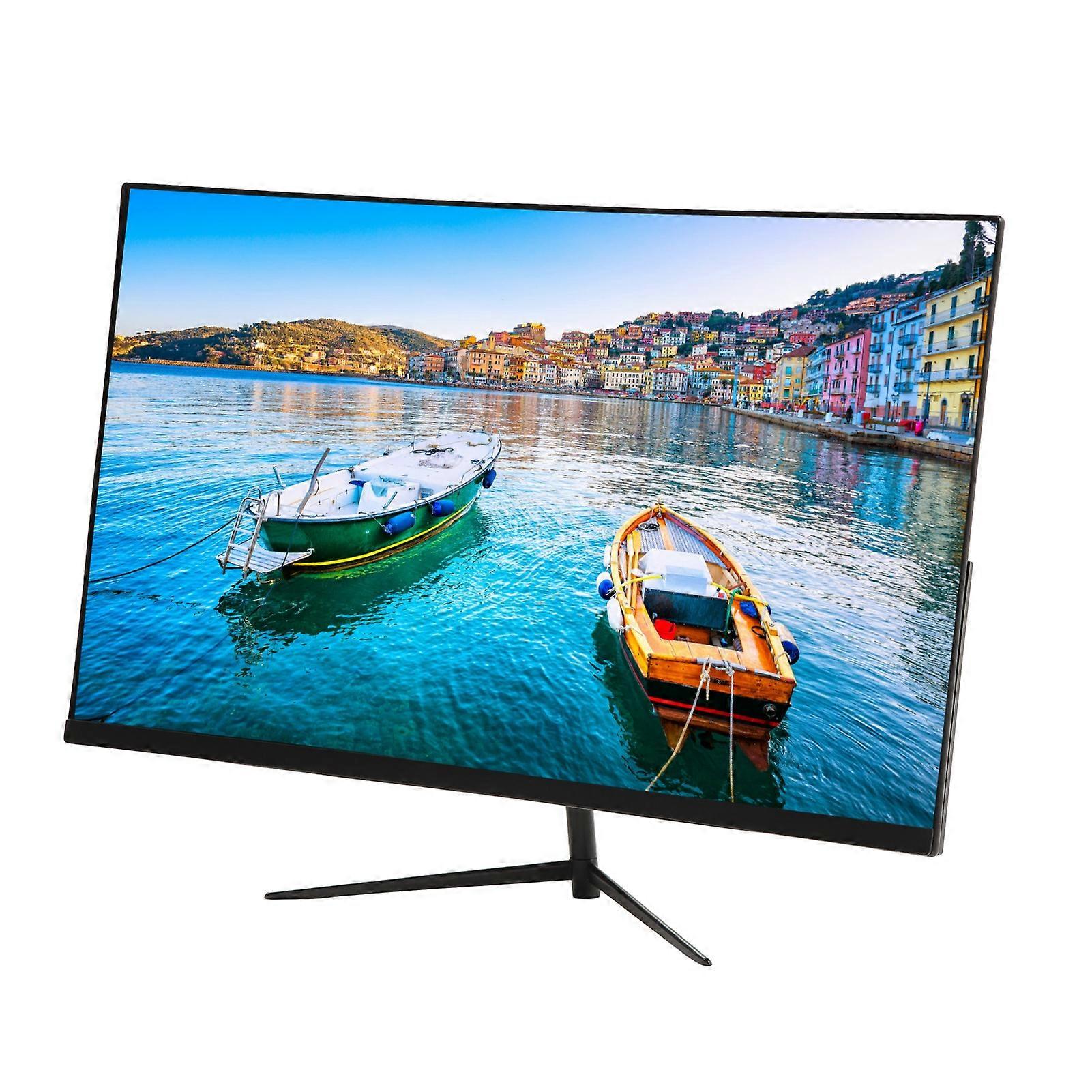 27 Inch Computer Monitor 1920x1080 75HZ Monitor with HD Multimedia Interface VGA DC Interface for Industrial Equipment 100‑240V Black US Plug 