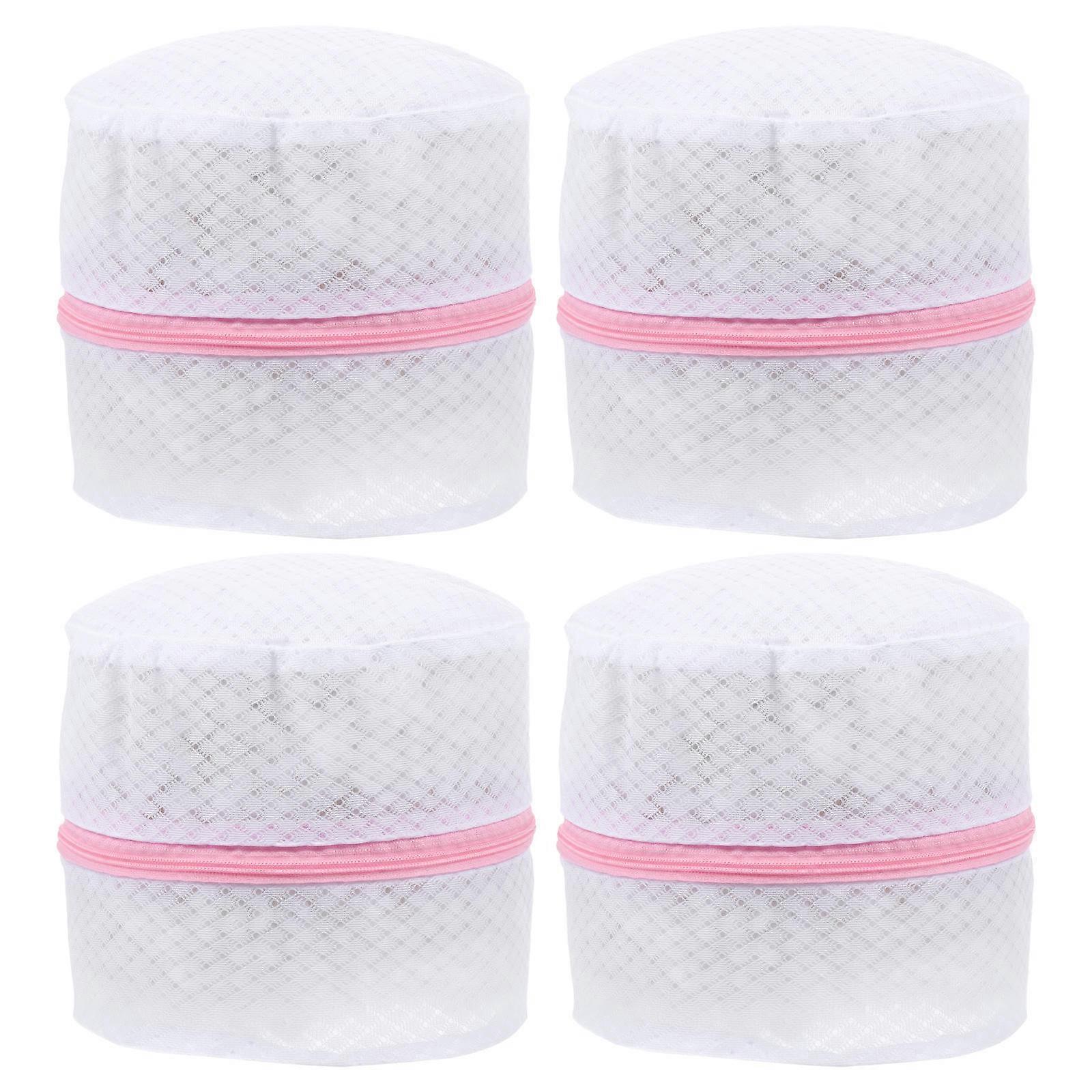White Polyester Laundry Bag for Storing and Washing Bra Underwear Soft and 4 Pieces