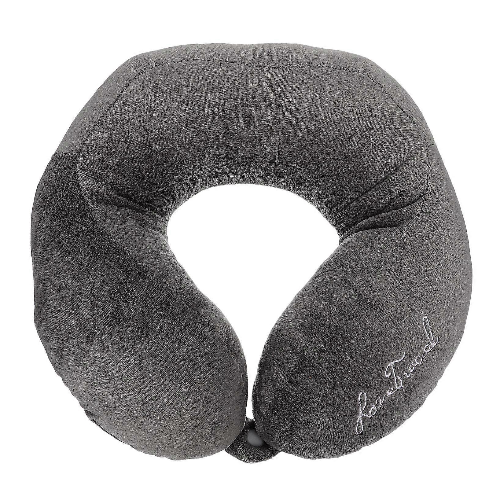 U Shaped Neck Pillow for Travel, Office, and Airplane Use – Portable Cervical Support Cushion in Grey for Fatigue Relief
